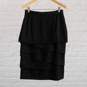 134. GIOVANNI Layered Black Pencil Skirt - Size 13
